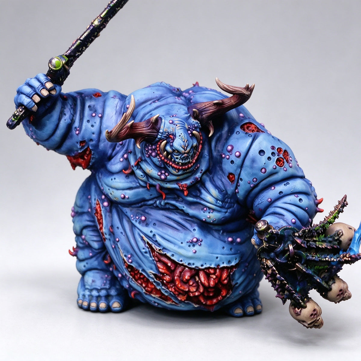 Great Unclean One – Custom Blue Repaint Nurgle Daemon Collectible（≈Height: 4.33 in (11 cm)）