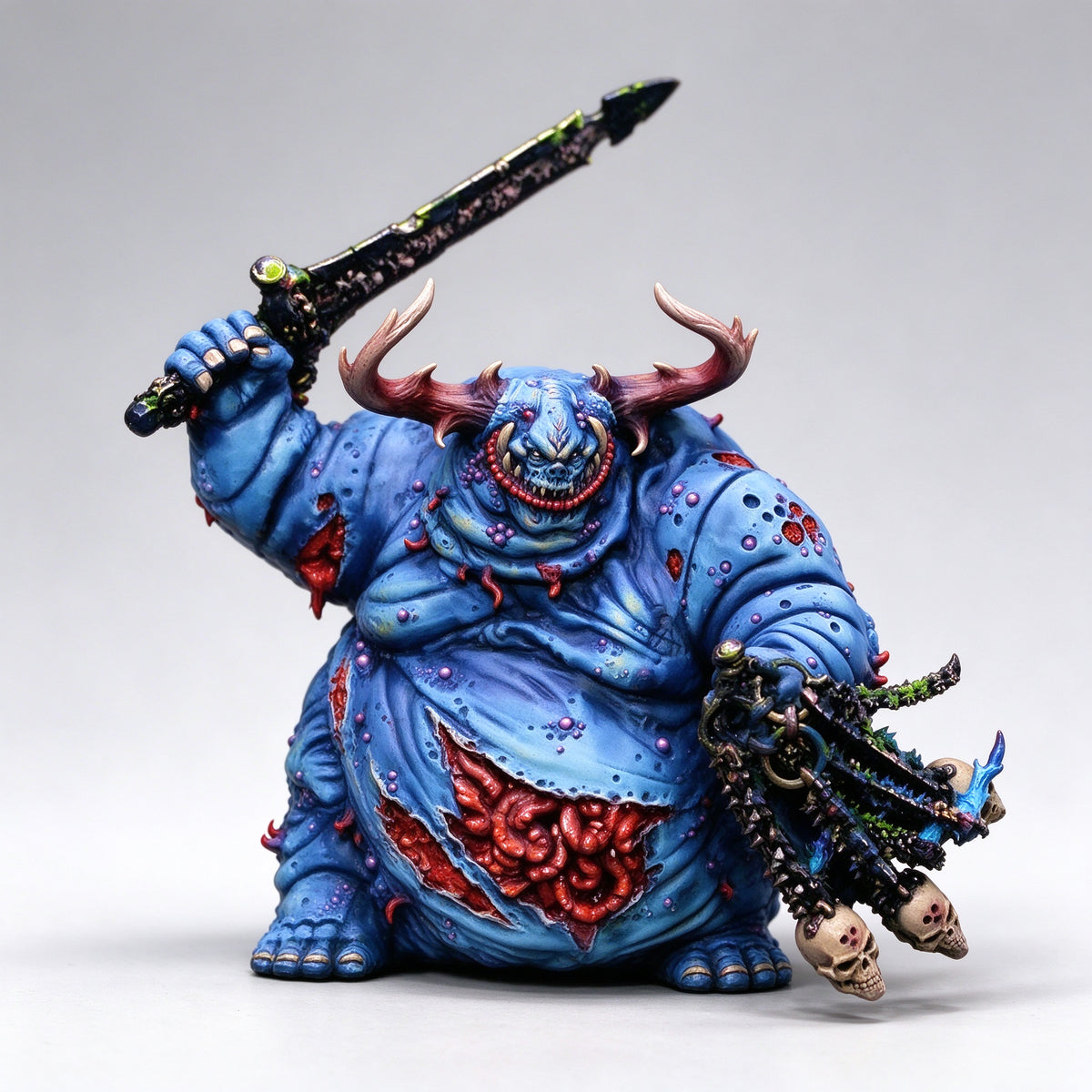 Great Unclean One – Custom Blue Repaint Nurgle Daemon Collectible（≈Height: 4.33 in (11 cm)）
