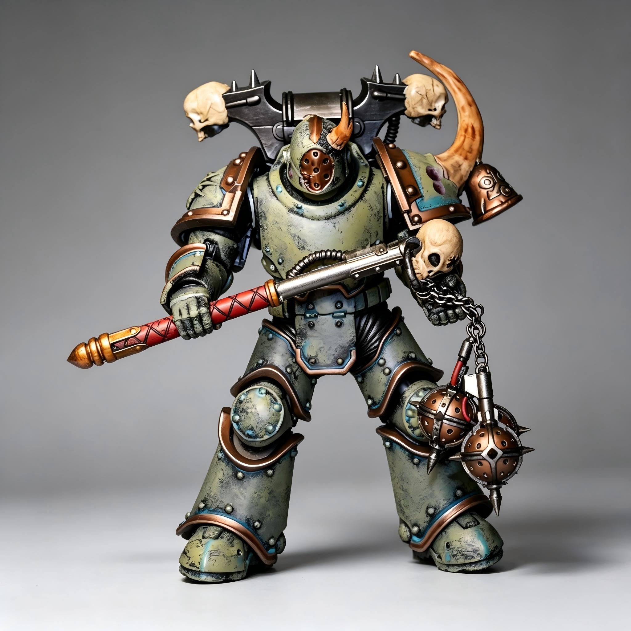 Death Guard Plague Marine - 1/18 Custom (Flail of Corruption & Mark III Armor)