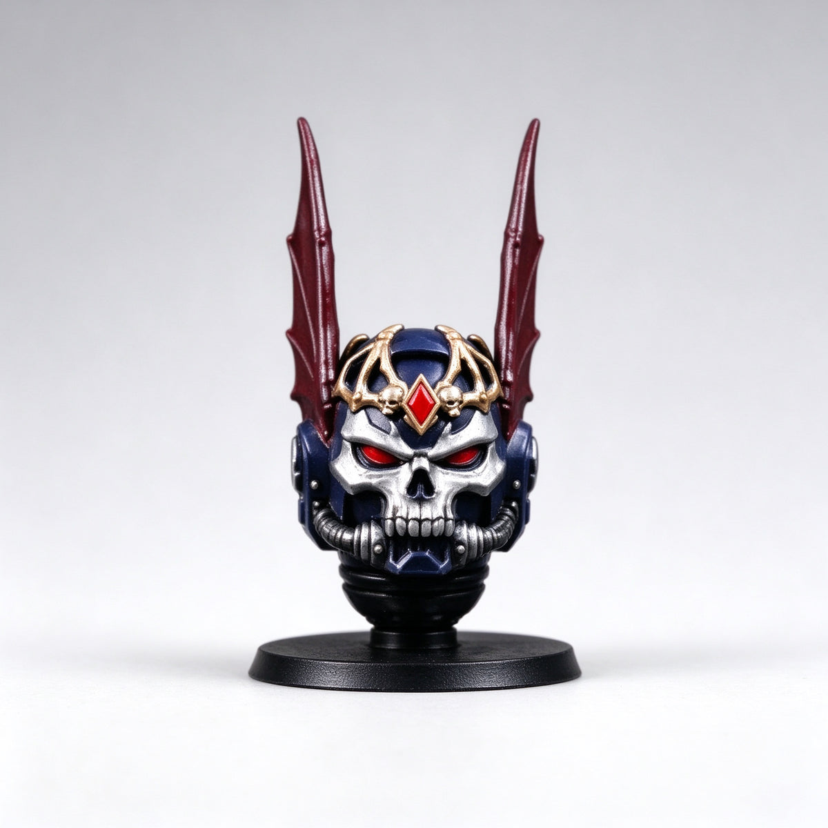 Custom Night Lords Crowned Winged Skull Helmet Sculpt - 1/18 Action Figure Head Upgrade