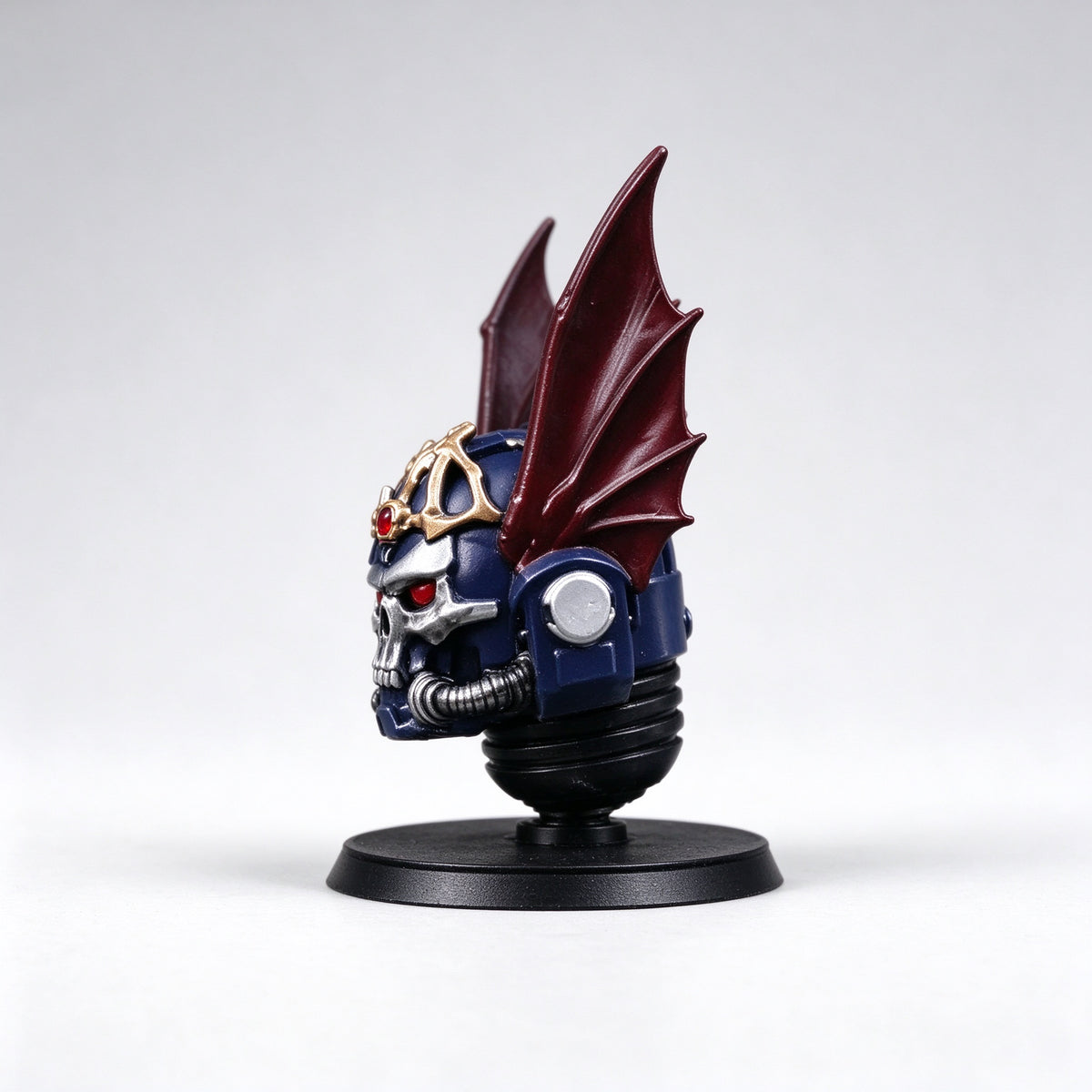 Custom Night Lords Crowned Winged Skull Helmet Sculpt - 1/18 Action Figure Head Upgrade