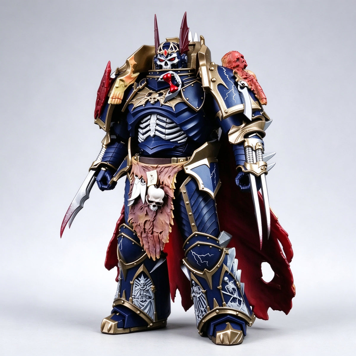 Custom Night Lords Crowned Winged Skull Helmet Sculpt - 1/18 Action Figure Head Upgrade
