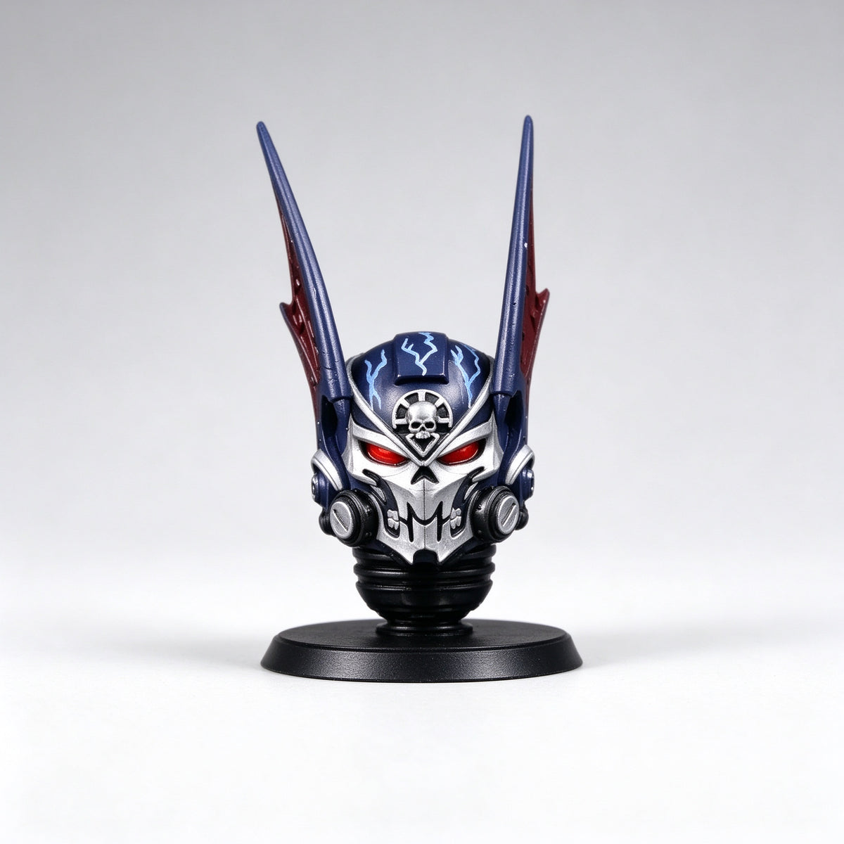 Custom Night Lords Silver Skull Winged Helmet Sculpt - 1/18 Action Figure Head Upgrade