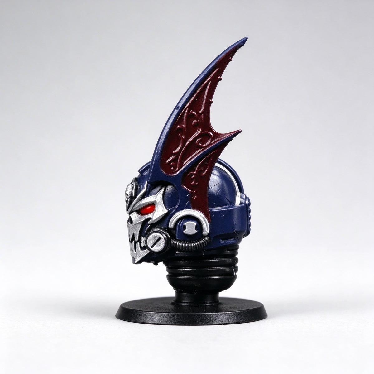 Custom Night Lords Silver Skull Winged Helmet Sculpt - 1/18 Action Figure Head Upgrade