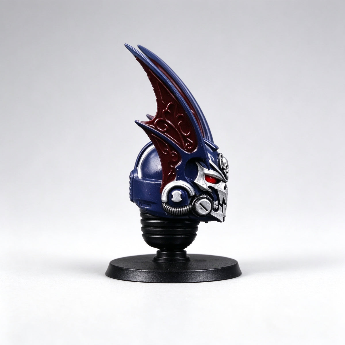 Custom Night Lords Silver Skull Winged Helmet Sculpt - 1/18 Action Figure Head Upgrade