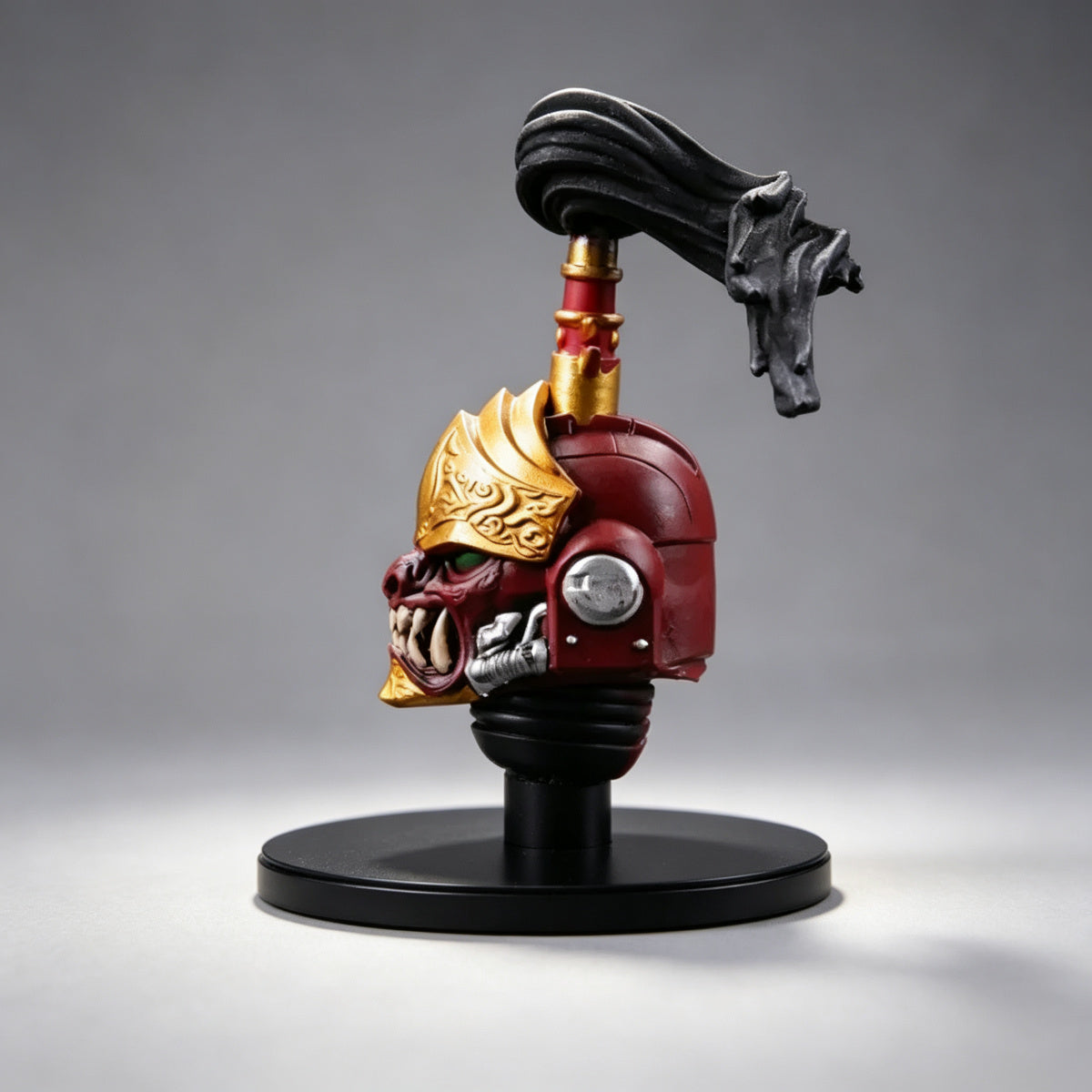 Custom Jaghatai Khan Helmet - Red Oni Mask & Topknot
