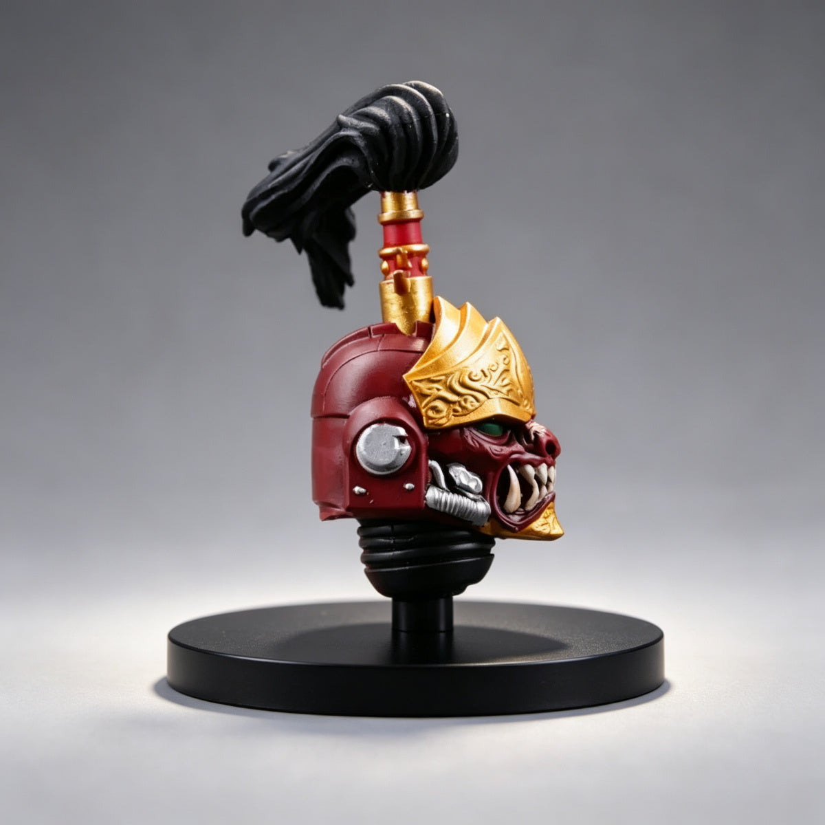 Custom Jaghatai Khan Helmet - Red Oni Mask & Topknot