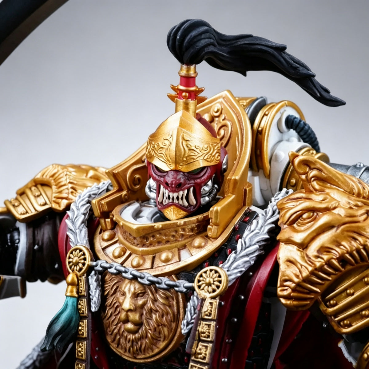 Custom Jaghatai Khan Helmet - Red Oni Mask & Topknot