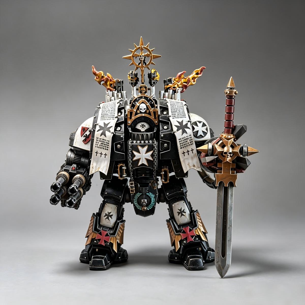 Custom Black Templars Relic Dreadnought Crusader Engine Figure – Studio Custom Masterpiece (1-of-1)