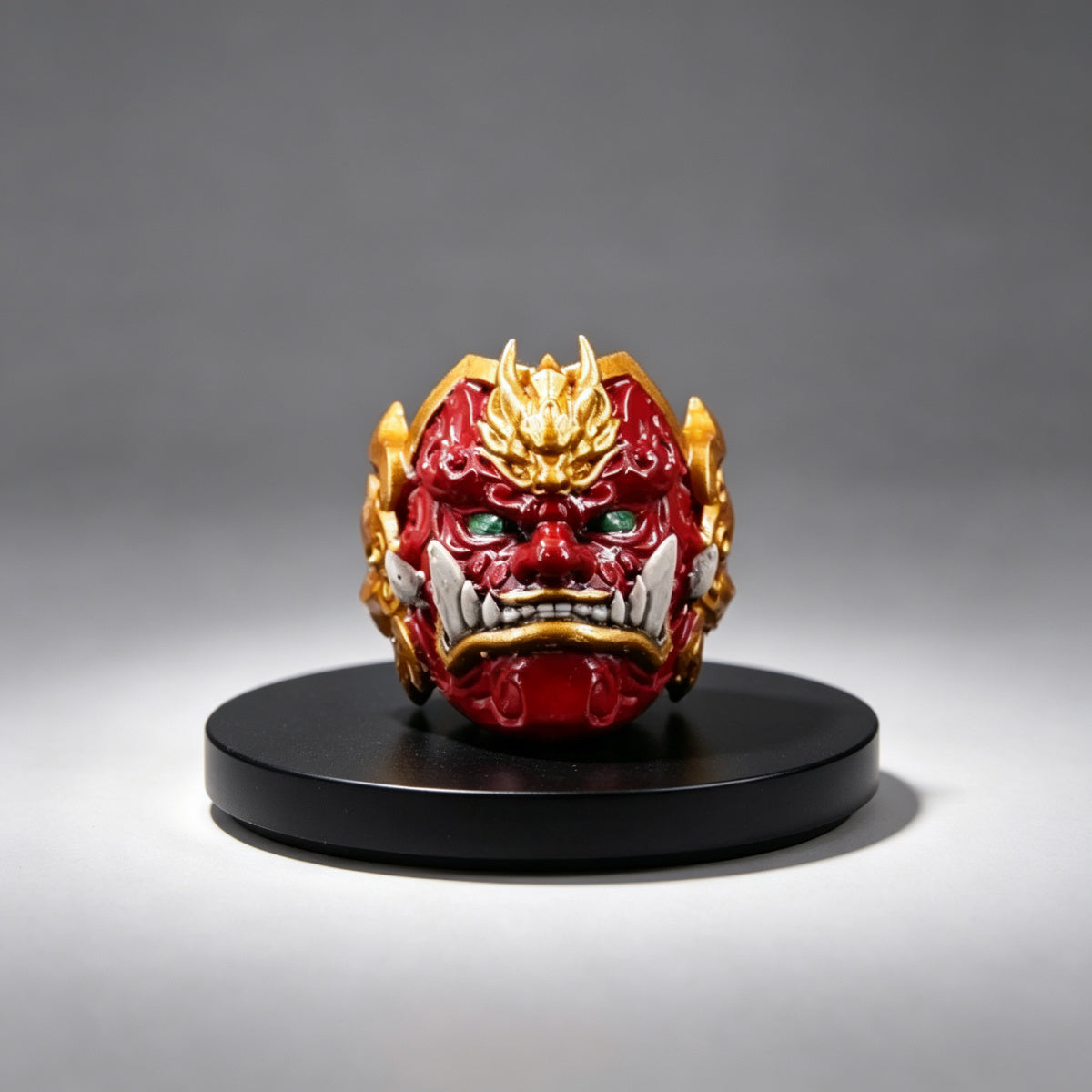 Custom Jaghatai Khan Helmet - Red Oni Mask & Topknot