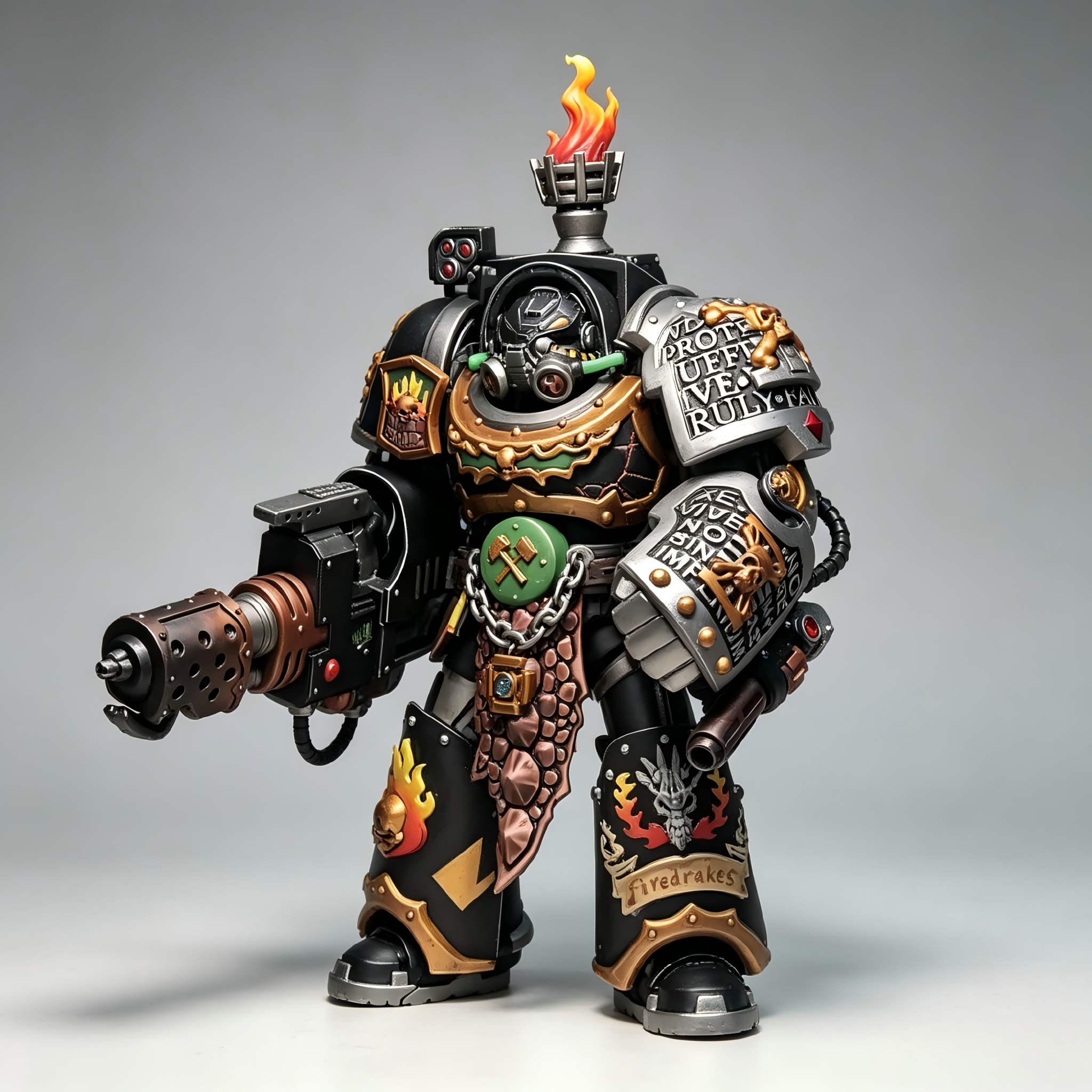 Salamanders Firedrakes Deathwatch Veteran - 1/18 Custom Terminator (Heavy Multi-Melt & Brazier)