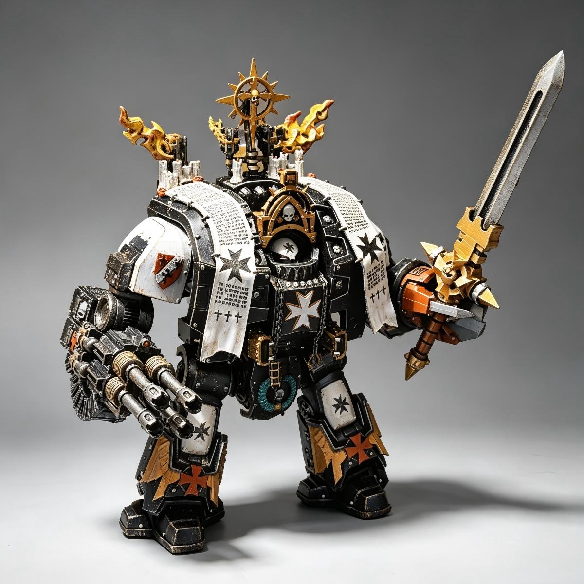 Custom Black Templars Relic Dreadnought Crusader Engine Figure – Studio Custom Masterpiece (1-of-1)