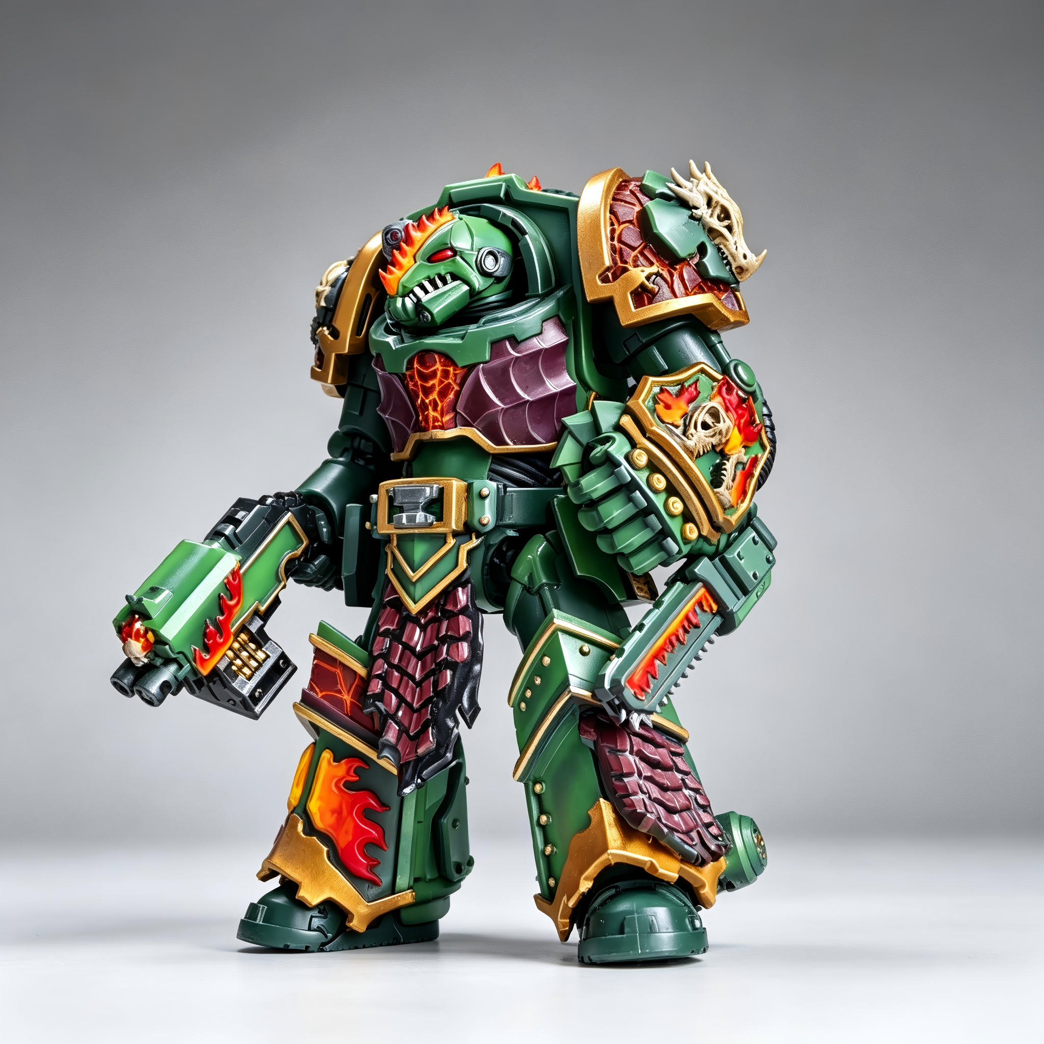 Salamanders "Ignis Draco" Contemptor Dreadnought - 1/18 Custom (Dragon Helm & Molten Magma Core)