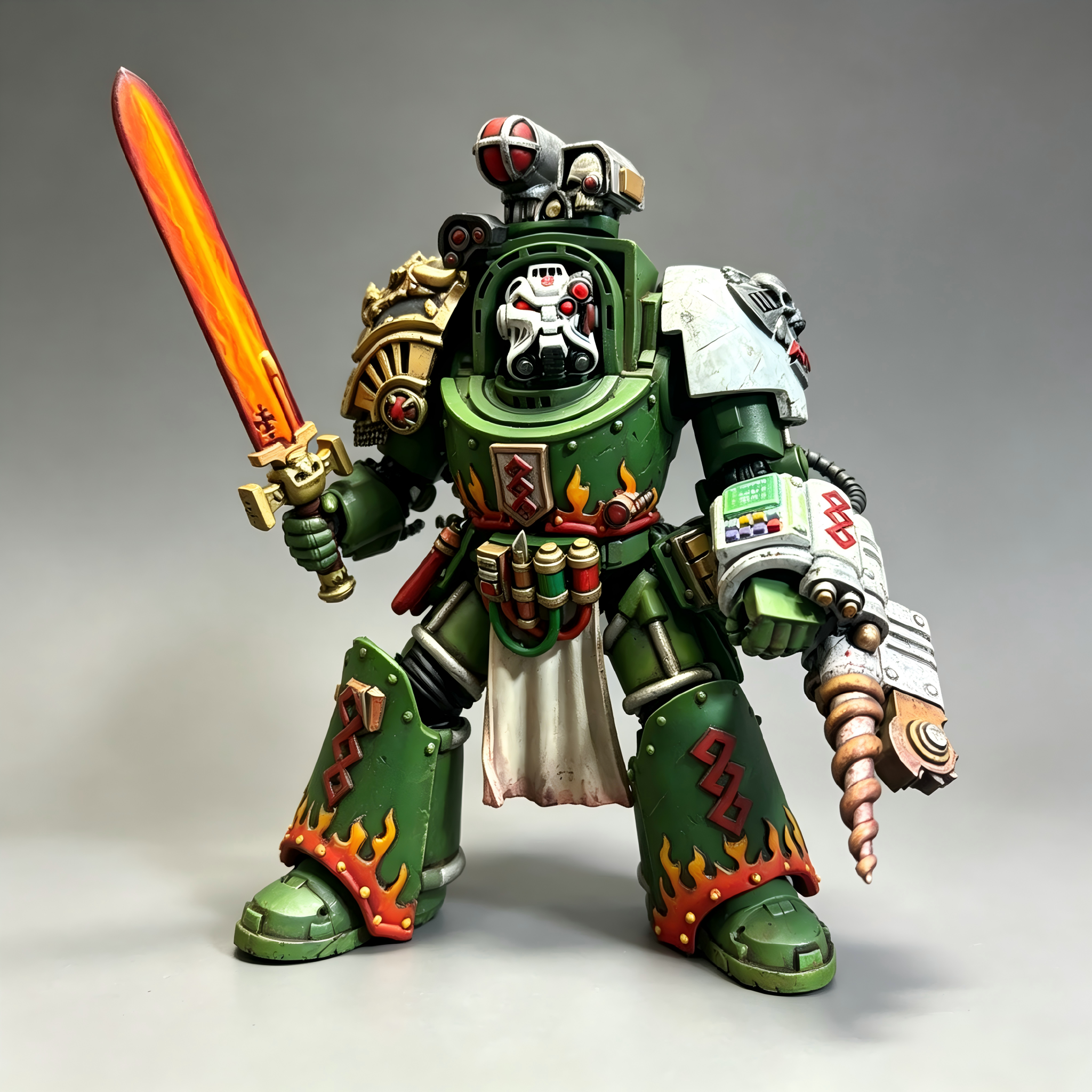 Salamanders Terminator Apothecary - 1/18 Custom (Molten Power Sword & Narthecium Drill)
