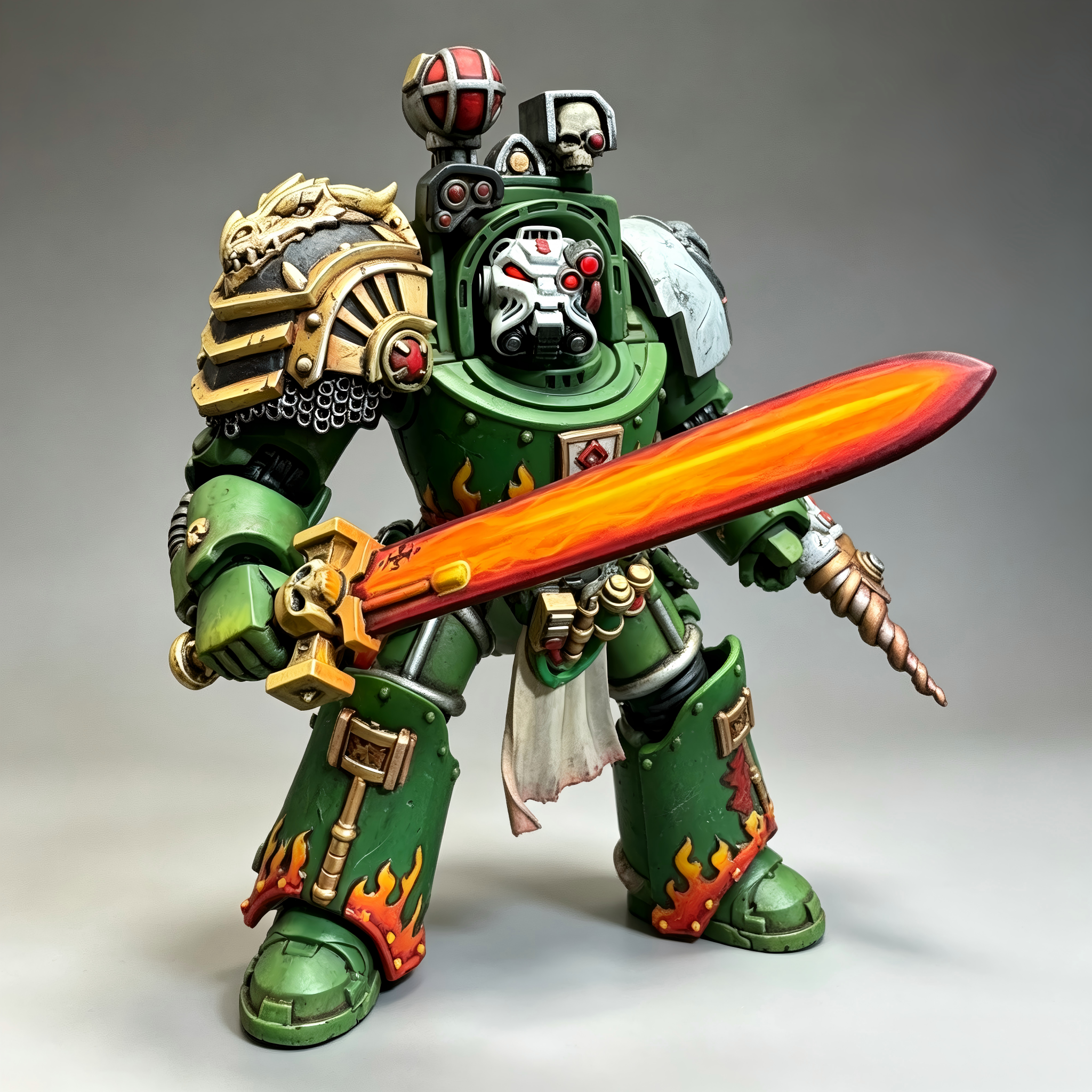 Salamanders Terminator Apothecary - 1/18 Custom (Molten Power Sword & Narthecium Drill)