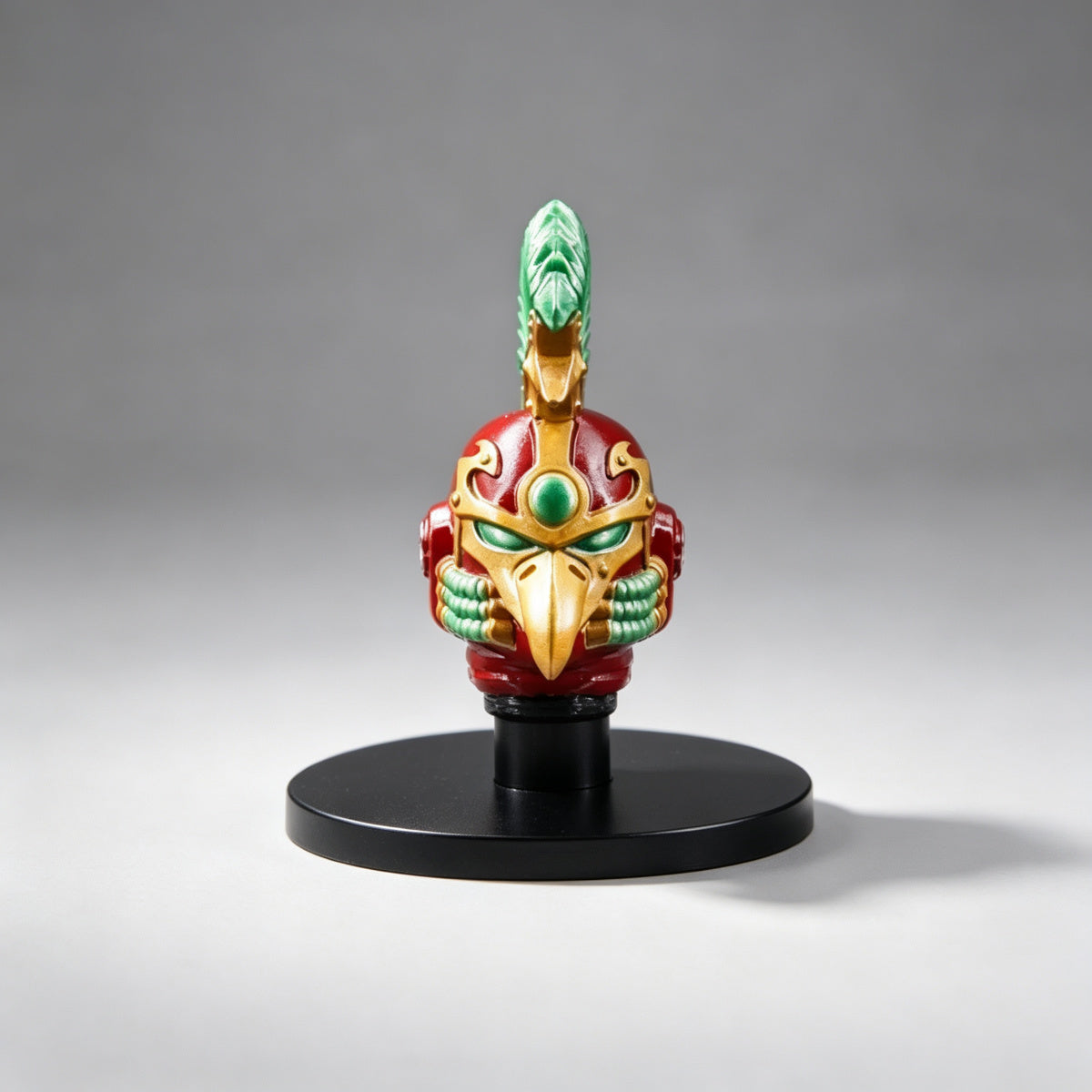 Custom Thousand Sons Helmet - Green Plume & Gold Beak