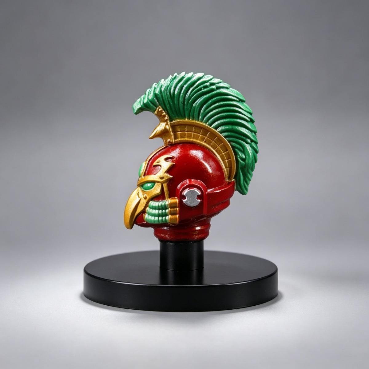 Custom Thousand Sons Helmet - Green Plume & Gold Beak