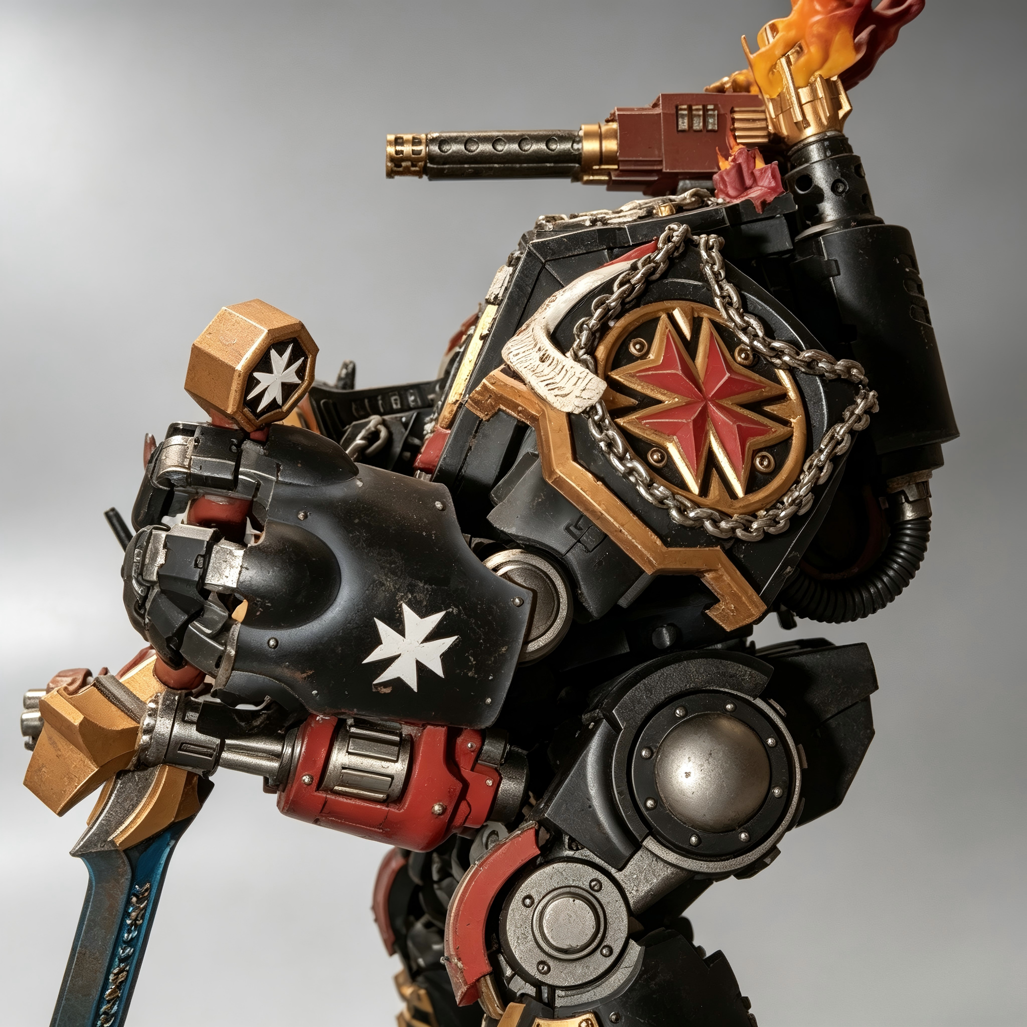 Black Templars Redemptor Dreadnought w/ Relic Greatsword - 1/18 Custom Repaint