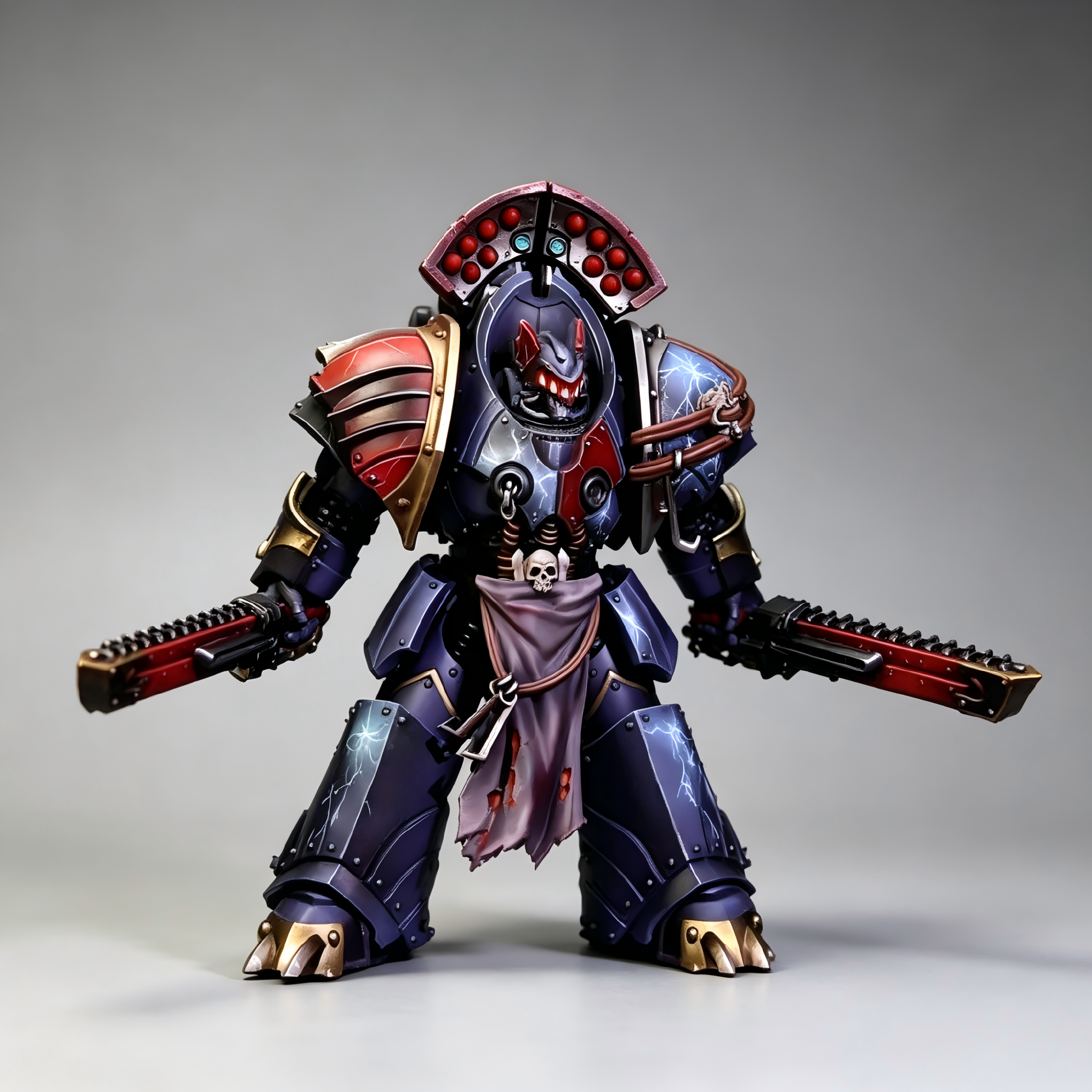 Night Lords Contemptor Dreadnought - 1/18 Custom (Dual Chainfists & Lightning Armor)