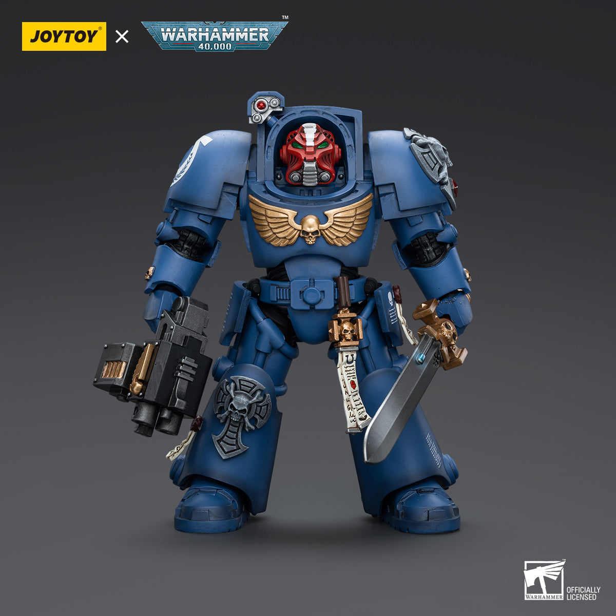 JOYTOY Warhammer 40,000 - Ultramarines Terminator Squad Sergeant with Power Sword and Teleport Homer