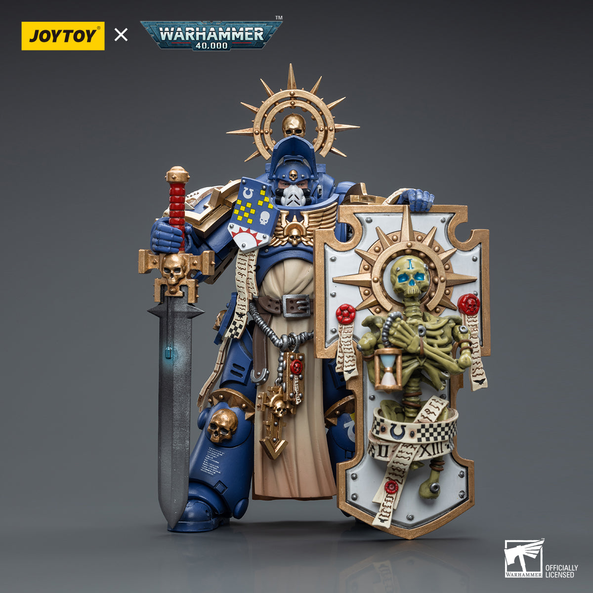 JOYTOY Warhammer 40,000 - Ultramarines Primaris Captain with Relic Shield and Power Sword-Reissue