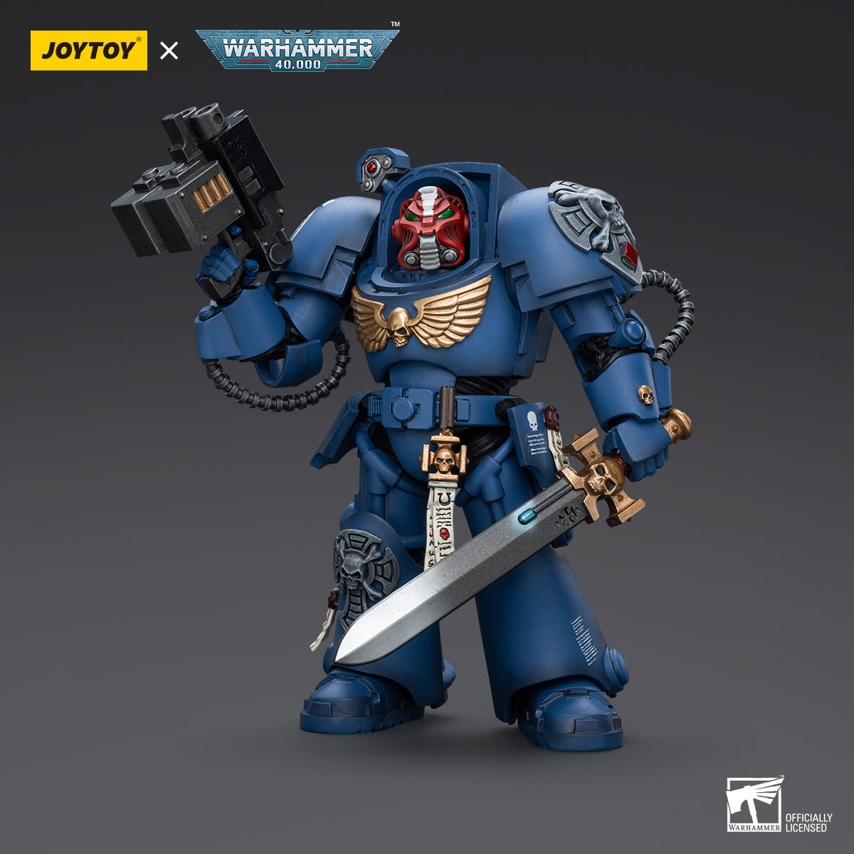 JOYTOY Warhammer 40,000 - Ultramarines Terminator Squad Sergeant with Power Sword and Teleport Homer