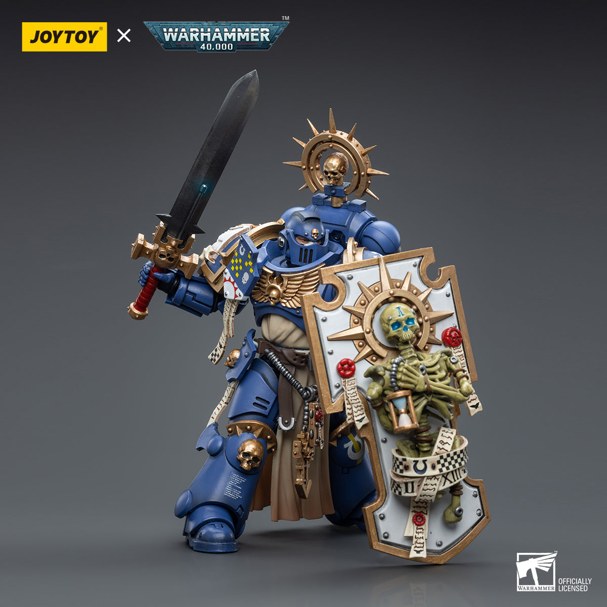 JOYTOY Warhammer 40,000 - Ultramarines Primaris Captain with Relic Shield and Power Sword-Reissue
