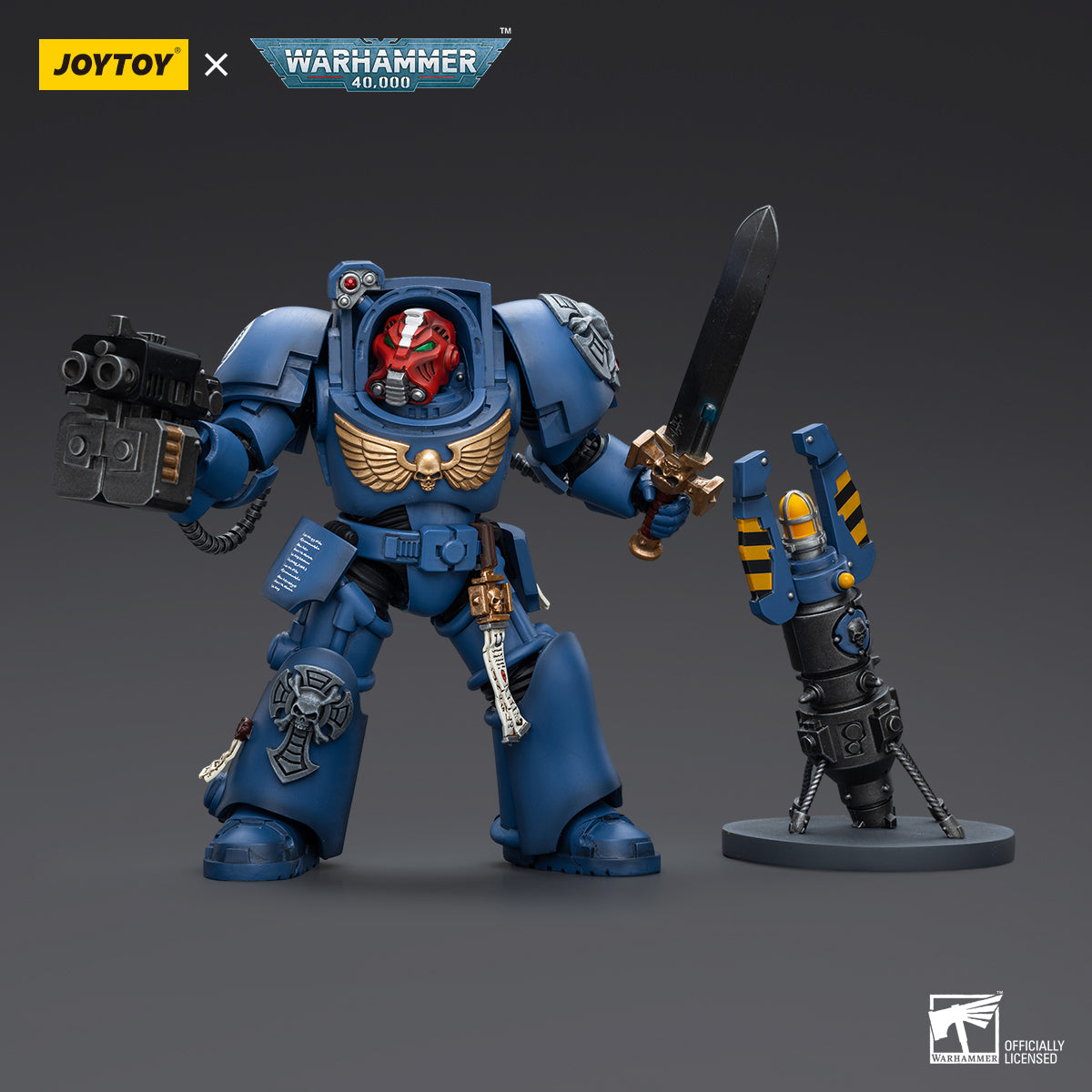 JOYTOY Warhammer 40,000 - Ultramarines Terminator Squad Sergeant with Power Sword and Teleport Homer