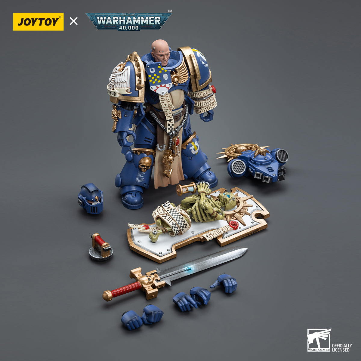 JOYTOY Warhammer 40,000 - Ultramarines Primaris Captain with Relic Shield and Power Sword-Reissue