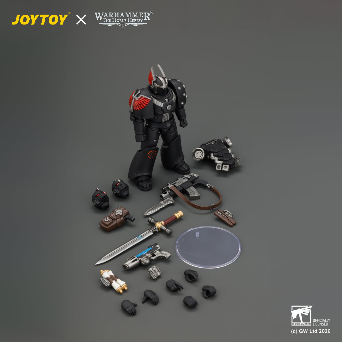JOYTOY Warhammer The Horus Heresy Action Figure - Dark Angels MKVI Tactical Sergeant with Power Sword and Plasma Pistol