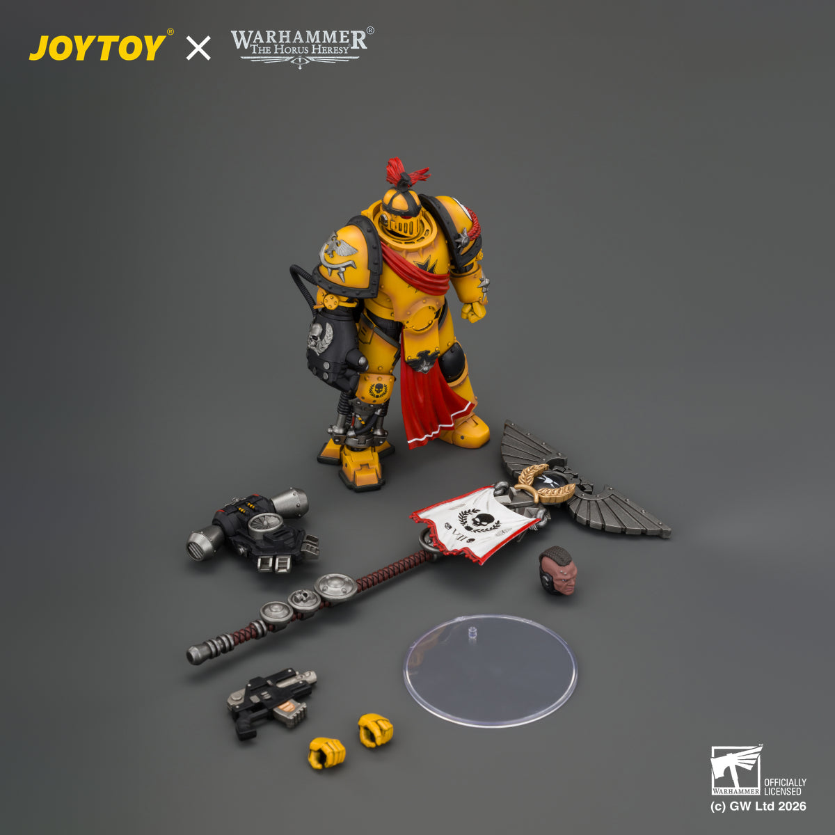 JOYTOY Warhammer The Horus Heresy Action Figure - Imperial Fists Herald Consul with Standard and Bolt Pistol
