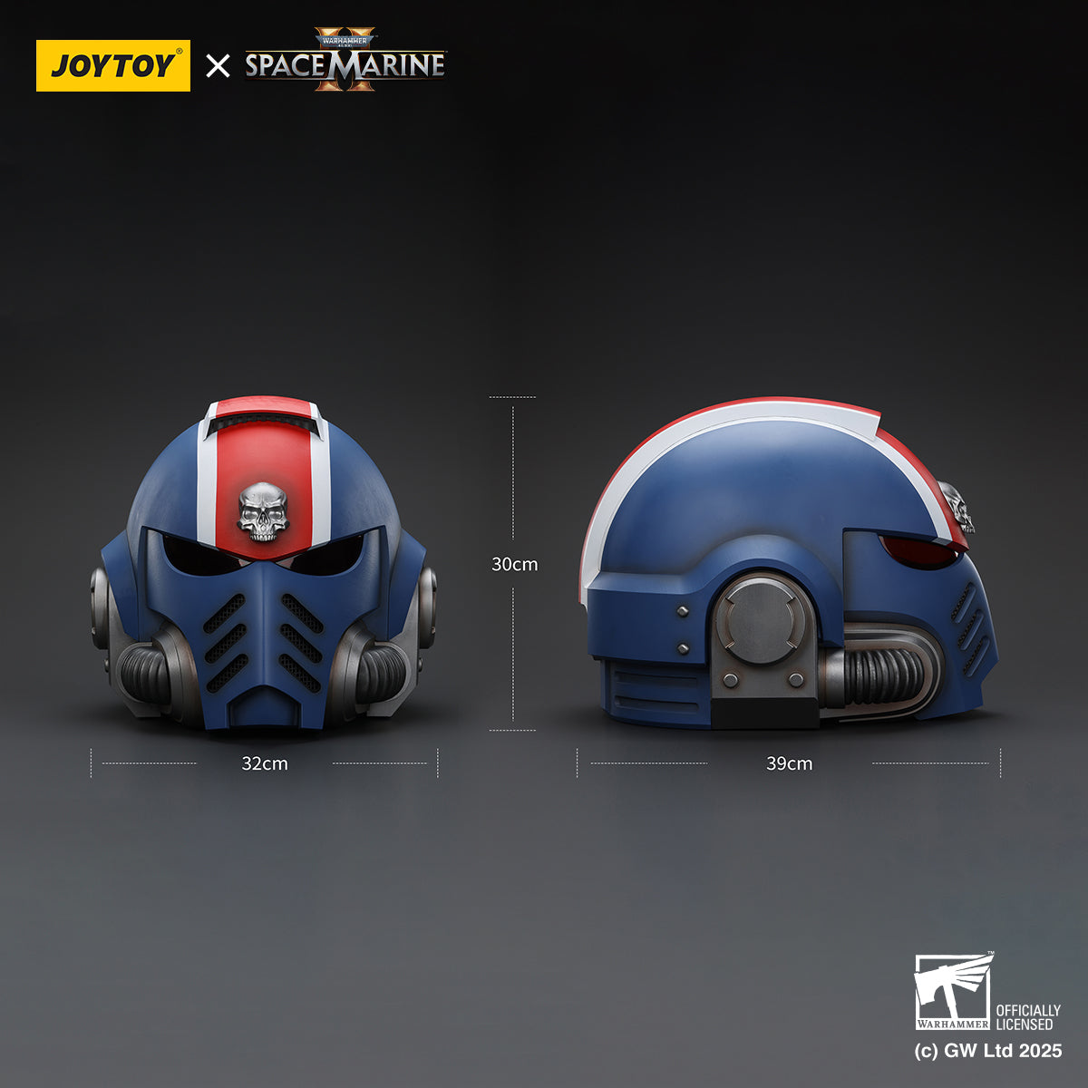 JoyToy Warhammer 40,000: Space Marine 2 Ultramarines Lieutenant Titus' MkX Helmet