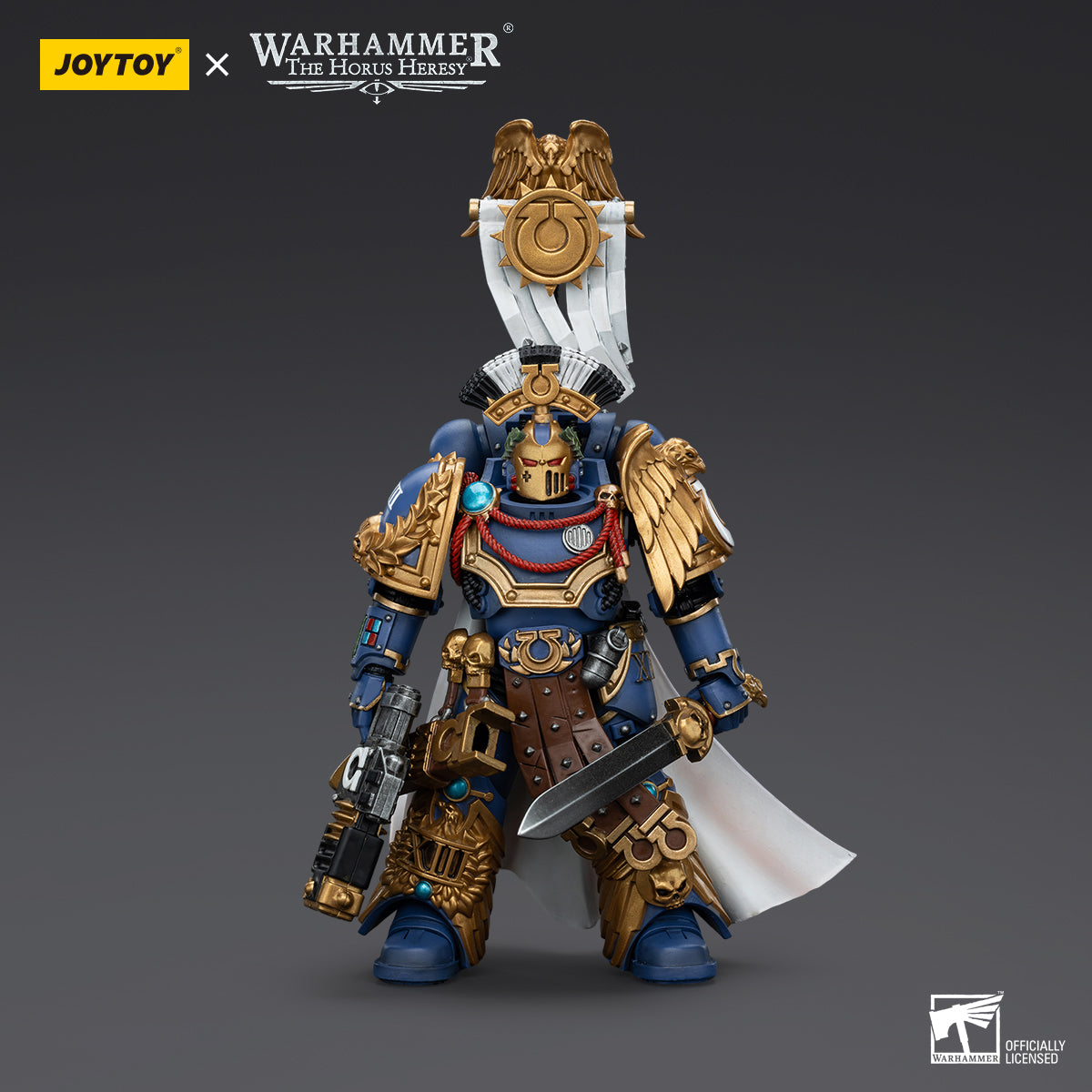 JOYTOY Warhammer The Horus Heresy - Ultramarines Legion Praetor with Power Sword and Volkite Serpenta