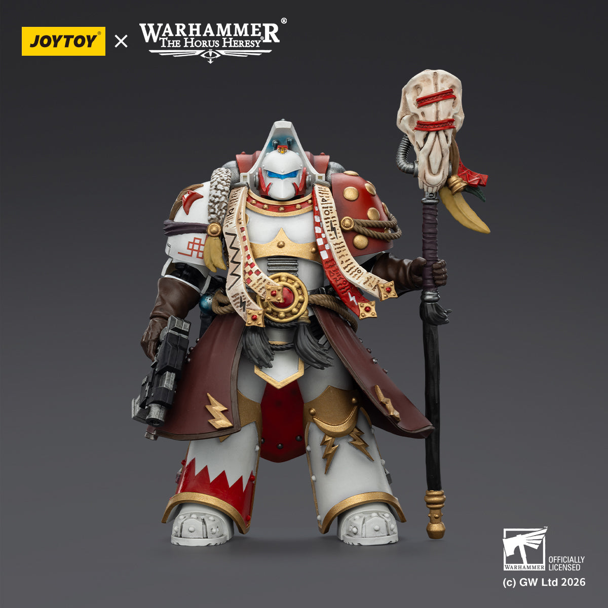 JOYTOY Warhammer The Horus Heresy - White Scars Stormseer Consul with Force Staff and Bolt Pistol