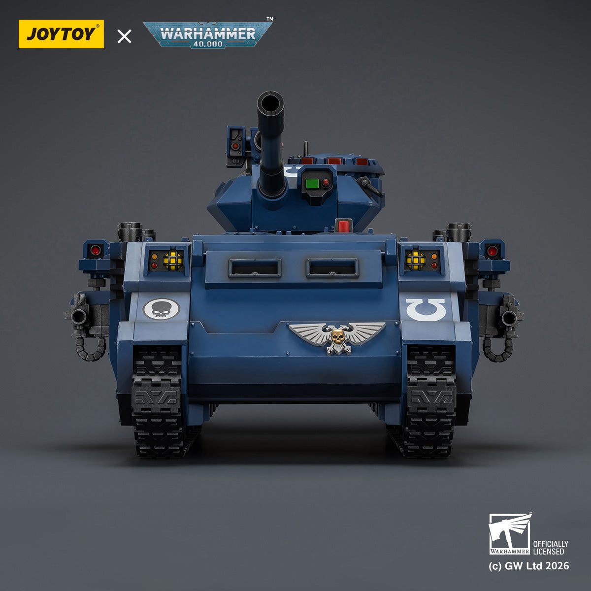 JOYTOY Warhammer 40,000 - Ultramarines Predator Destructor with turret-mounted autocannon and sponson-mounted heavy bolters