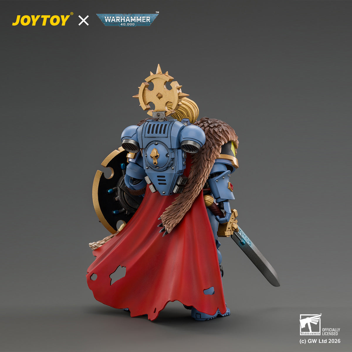 JOYTOY Warhammer 40,000 - Space Wolves Wolf Guard Battle Leader with Master-crafted Power Weapon, Storm Shield, Thunder Hammer,Master-crafted Heavy Bolt Pistol, and Plasma Pistol