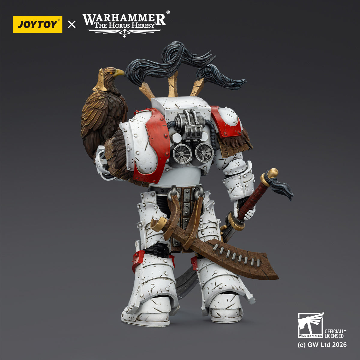 JOYTOY Warhammer The Horus Heresy - White Scars Legion Praetor in Cataphractii Terminator Armour with Cyber Hawk, Chogorian sword and combi-melta