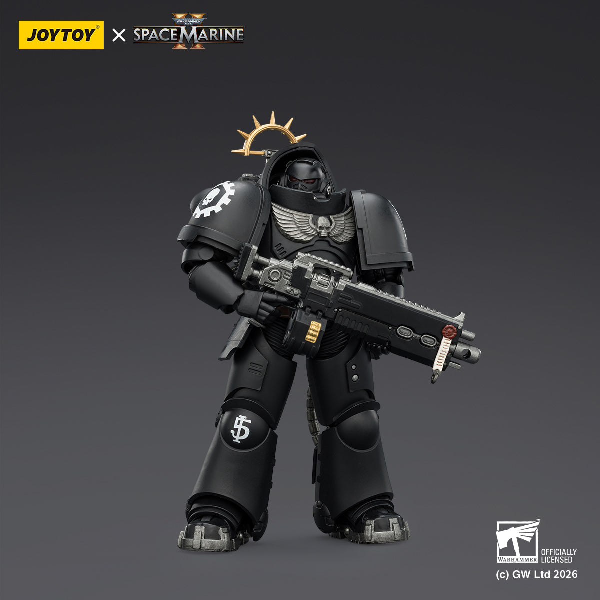 JoyToy Warhammer 40,000: Space Marine 2- Game Edition Iron Hands Heavy Intercessor with Heavy Bolt Rifle and Bolt Pistol