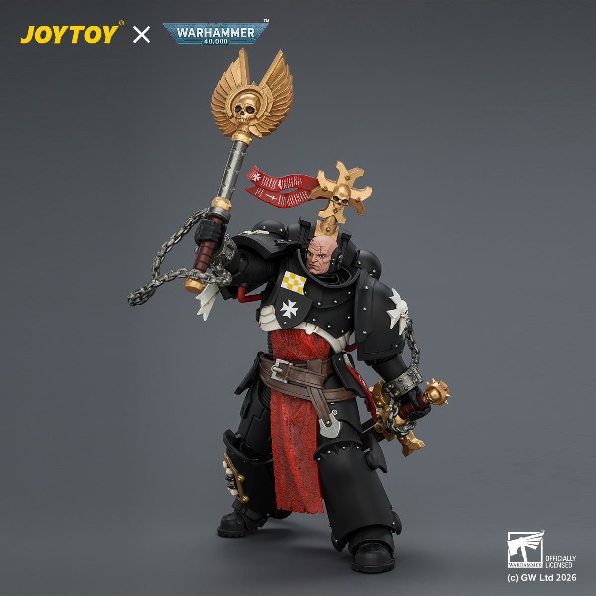 JOYTOY Warhammer 40,000 -  Black Templars Execrator 1 with Crozius Arcanum and Master-Crafted Power Weapon