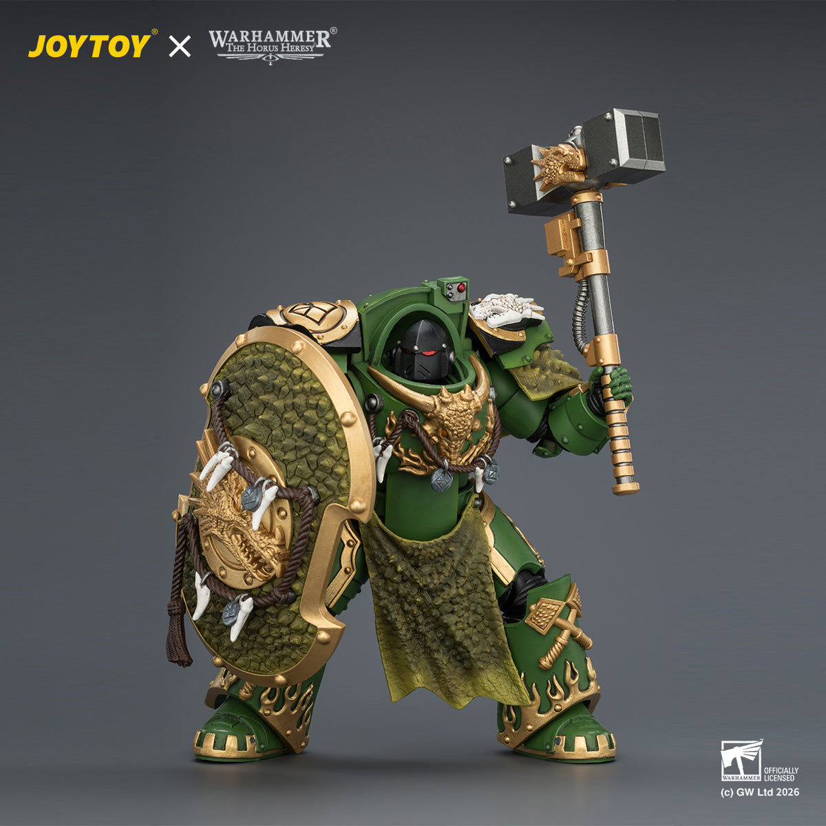 JOYTOY Warhammer The Horus Heresy -Salamanders Firedrake Terminator 2 with Thunder Hammer and Dragonscale Storm Shield