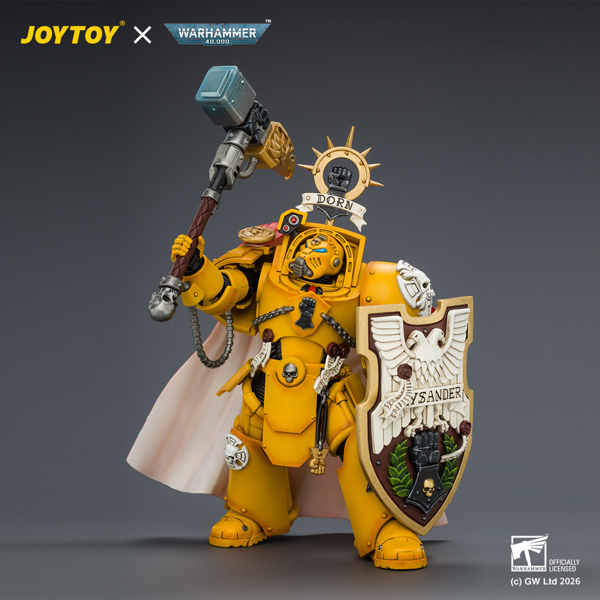 JOYTOY Warhammer 40,000 - Imperial Fists Darnath Lysander with Thunder Hammer and Storm Shield
