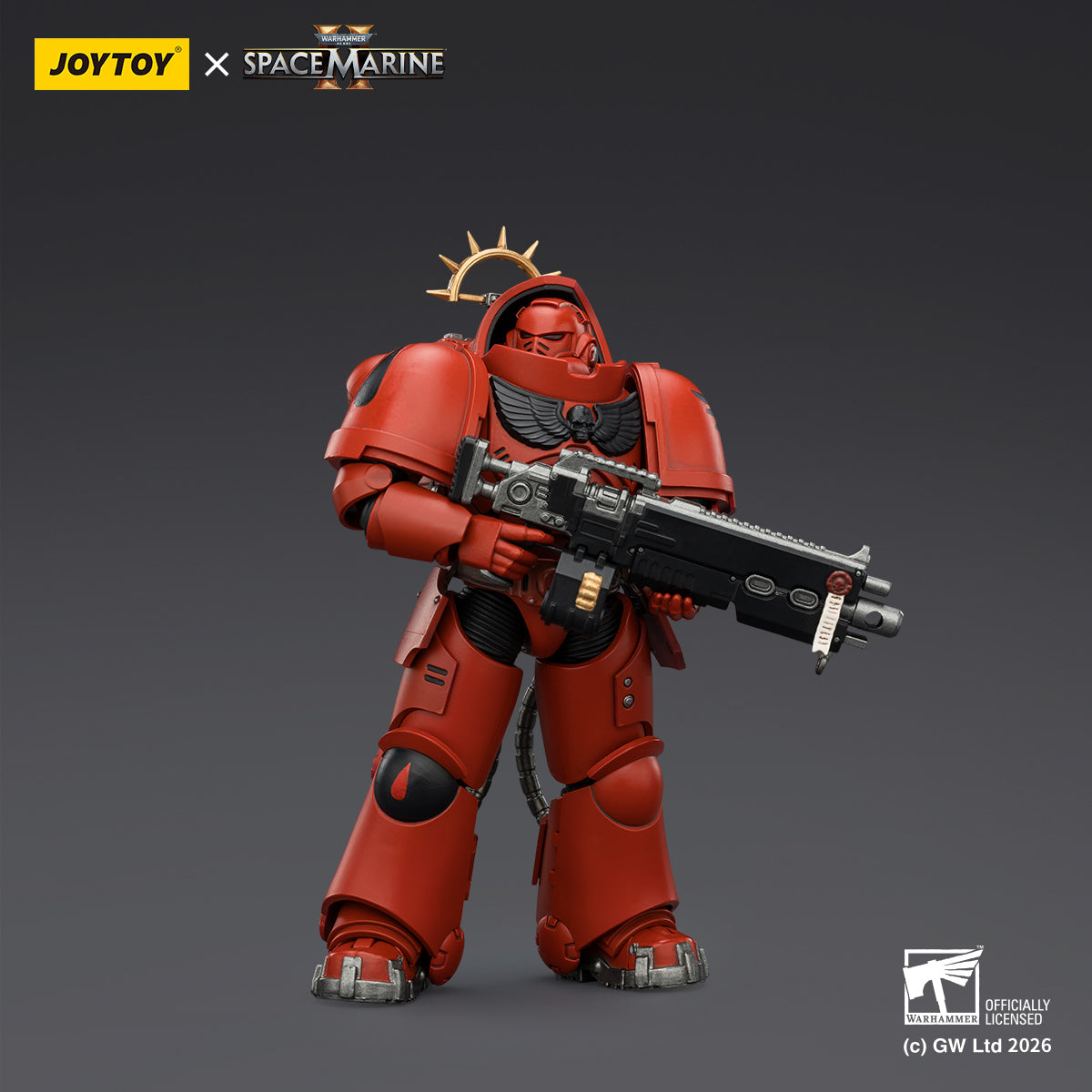 JoyToy Warhammer 40,000: Space Marine 2- Game Edition Blood Angels Heavy Intercessor with Heavy Bolt Rifle and Bolt Pistol