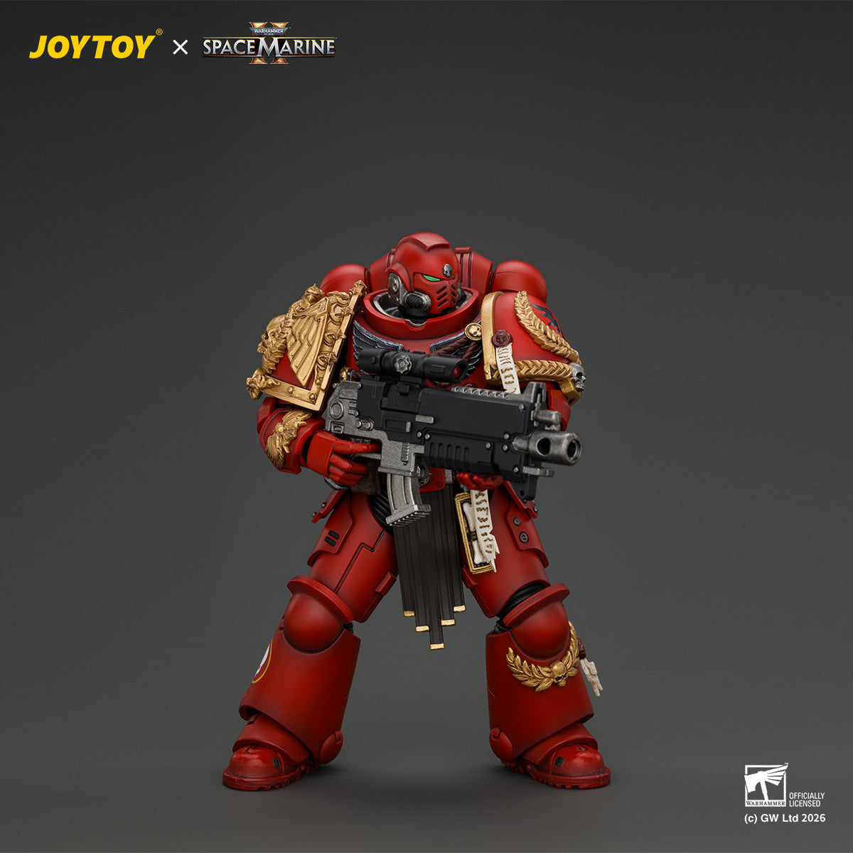 JOYTOY Warhammer 40,000 - Game Edition Blood Angels Veteran with Bolt Rifle, Chainsword and Bolt Pistol and Plasma Pistol
