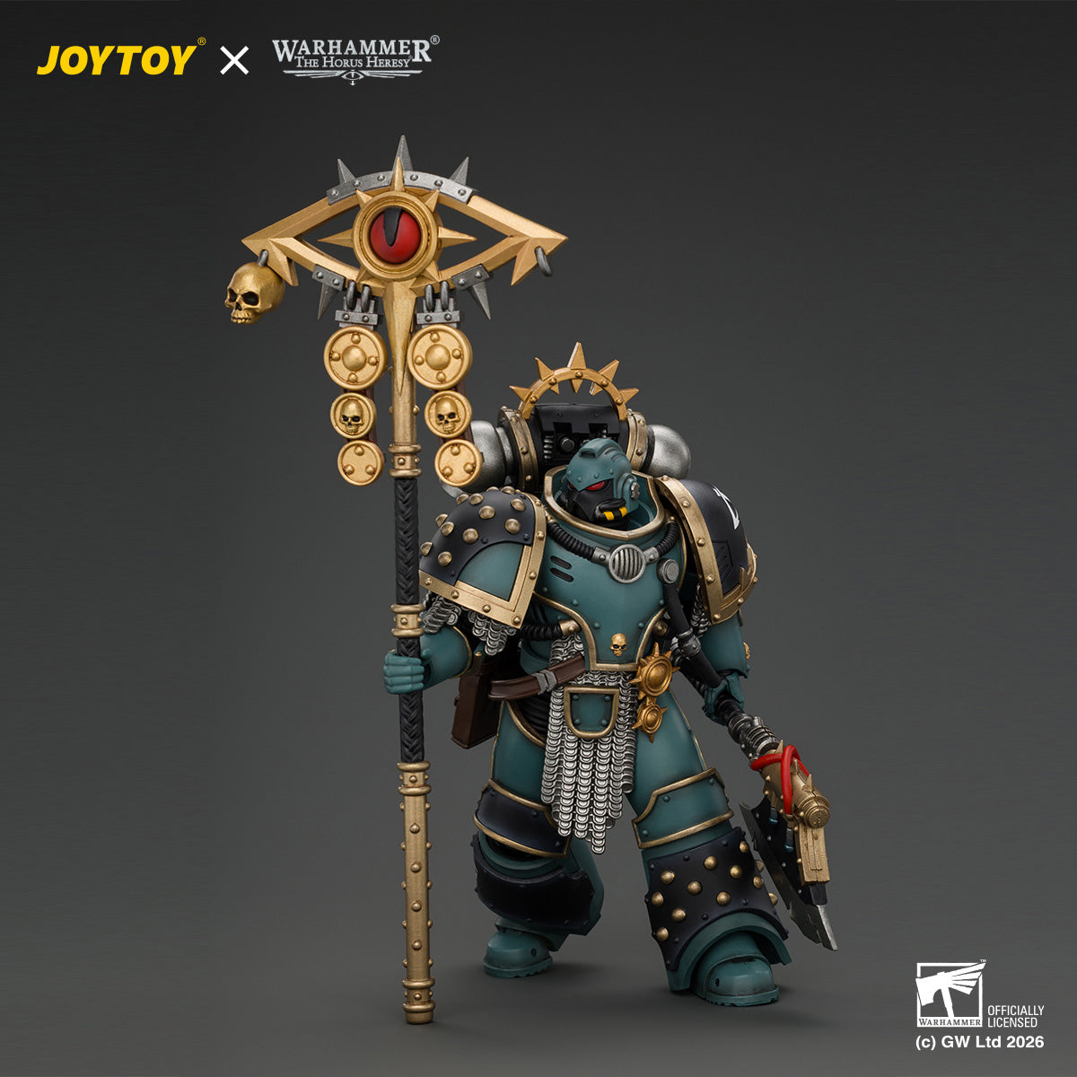 JOYTOY Warhammer The Horus Heresy - Sons of Horus Herald Consul with Icon of Allegiance, Bolt Pistol and Power Weapon