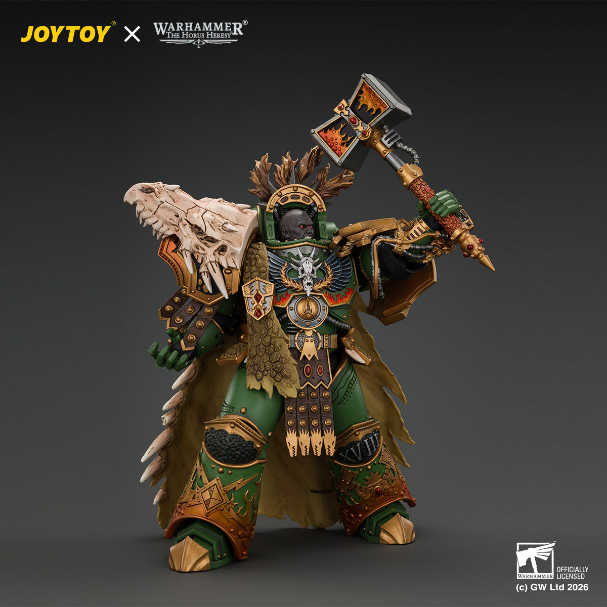 JOYTOY Warhammer The Horus Heresy  - Salamanders Vulkan, Primarch of the XVlllth Legion with Dawnbringer, The Furnace's Heart and Dragon's Breath Gauntlet