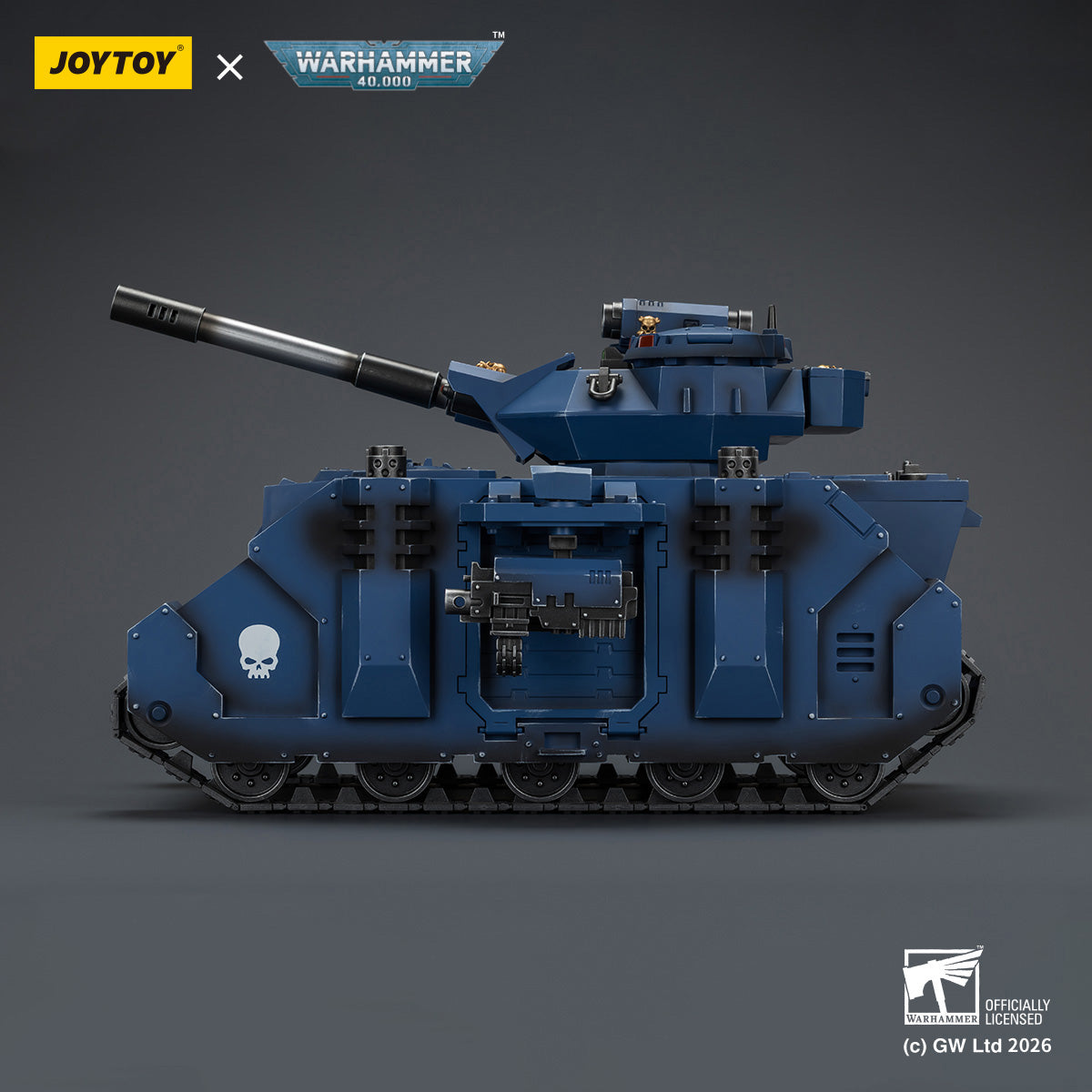 JOYTOY Warhammer 40,000 - Ultramarines Predator Destructor with turret-mounted autocannon and sponson-mounted heavy bolters