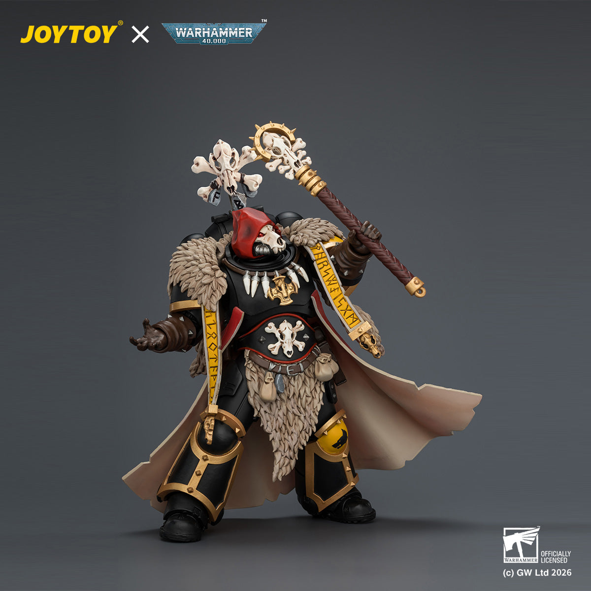 JOYTOY Warhammer 40,000 - Space Wolves Wolf Priest with Absolvor Bolt Pistol and Crozius