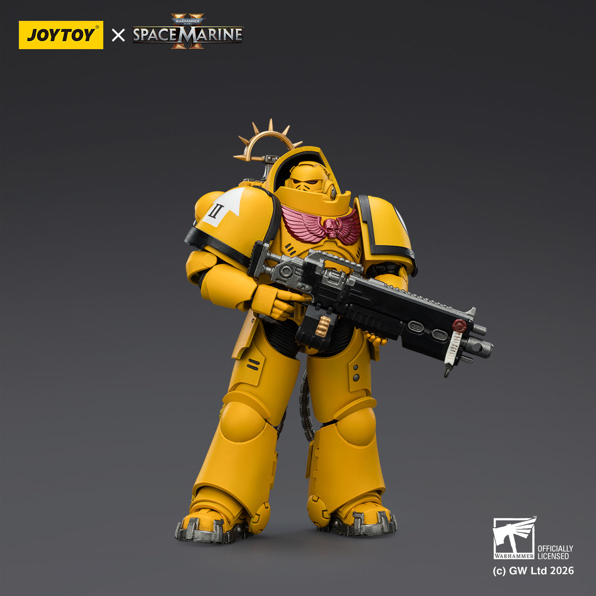 JoyToy Warhammer 40,000: Space Marine 2- Game Edition Imperial Fists Heavy Intercessor with Heavy Bolt Rifle and Bolt Pistol