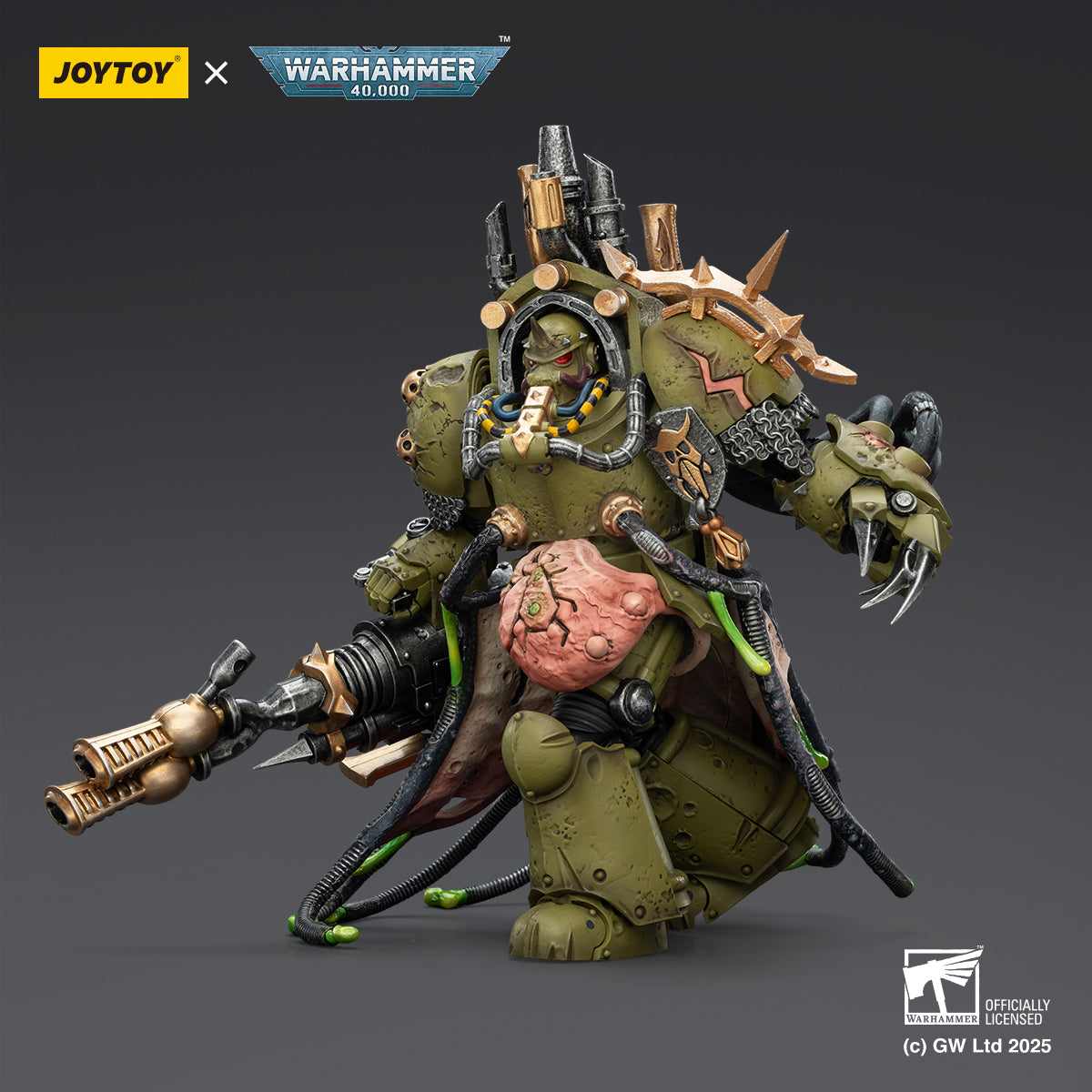JOYTOY Warhammer 40,000 - Death Guard Lord of Virulence with Power Fist and Twin Plague Spewer
