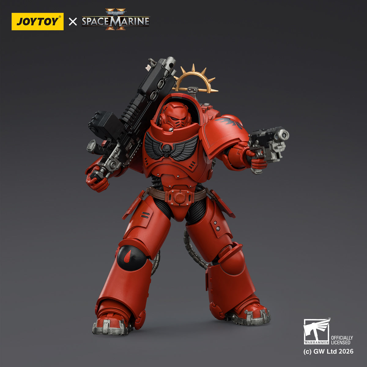 JoyToy Warhammer 40,000: Space Marine 2- Game Edition Blood Angels Heavy Intercessor with Heavy Bolt Rifle and Bolt Pistol